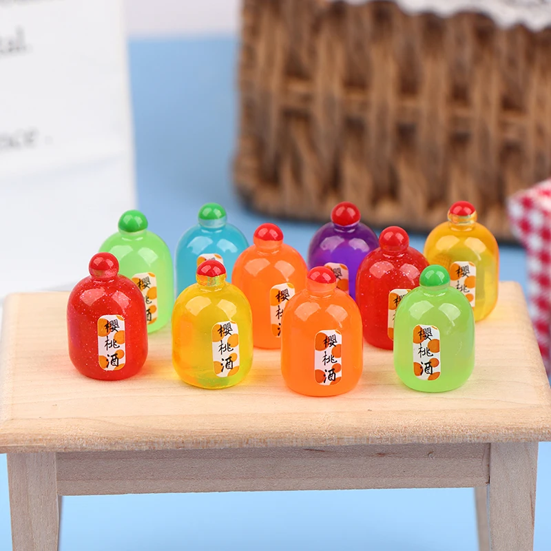 

5Pcs Mini Beverage Bottle Ornaments Resin Simulation Mixed Bottle Accessories Diy Simulation Wine Bottle