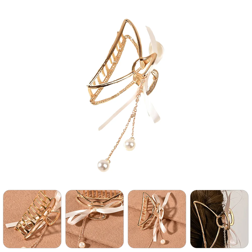 

1pc Pearl Tassel Hair Clamp Hair Claw Clip Exquisite Jaw Clip Barrette Headdress