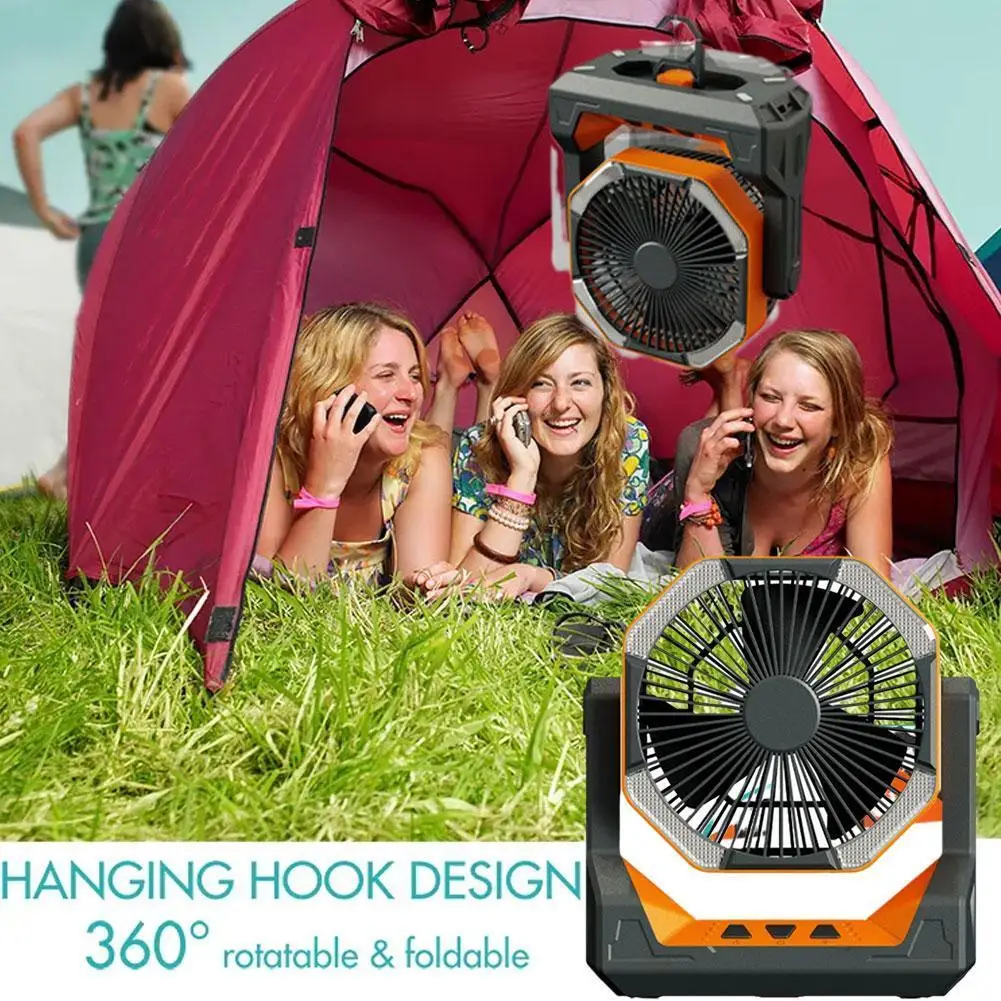 

New Outdoor Home Camping Fan Air Cooling Fan USB Rechargeable Adjustable Fan Desktop Fan Potable For Travel D6F3