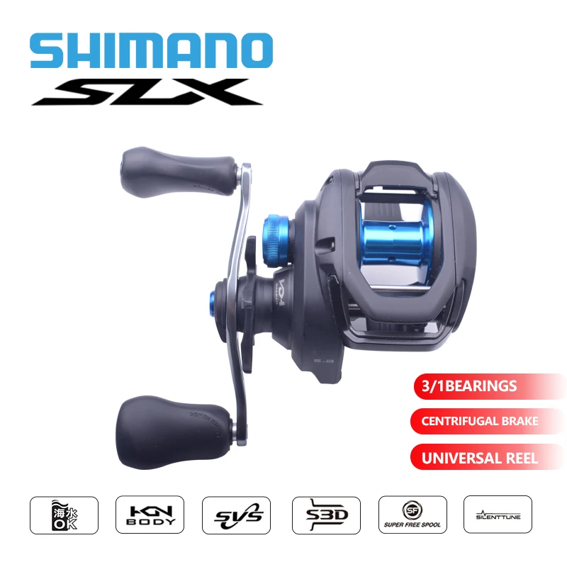 

Новинка 2023, рыболовная катушка SHIMANO SLX для заброса приманки, 3 + 1 шарикоподшипник, передача 6,3: 1/7.2:1/8,2: 1, металлическая катушка S3D, рыболовные колеса