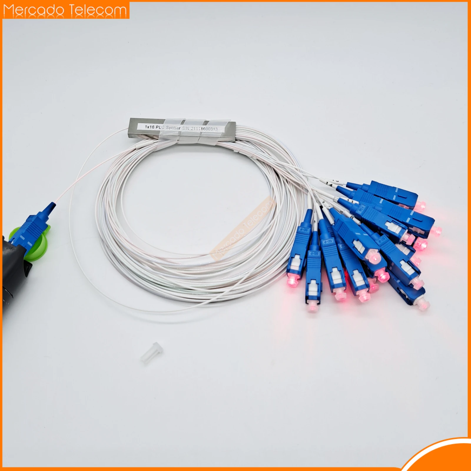 Free Shipping 10pcs/lot 1x2 1x4 1x8 1x16 PLC SC/UPC SM 0.9mm High Quality 1m FTTH Fiber Optic Splitter SC UPC
