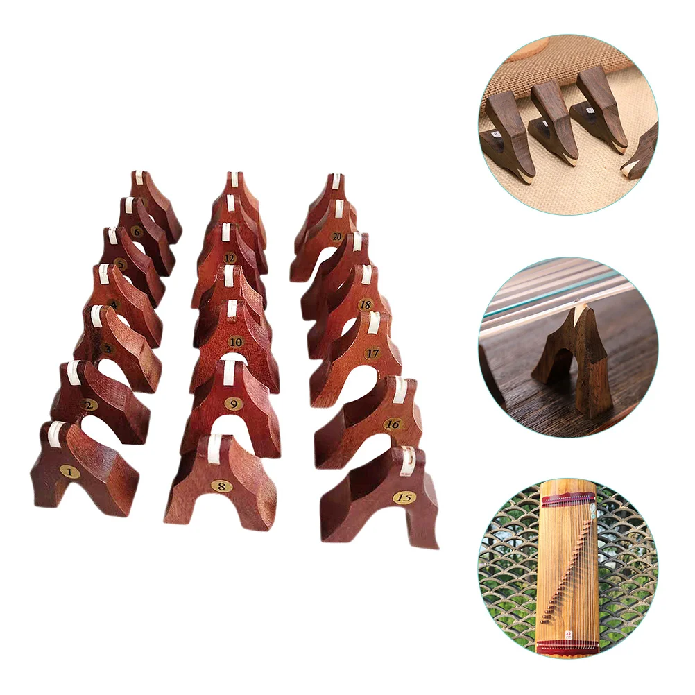 

21 Pcs Guzheng Code Durable Bridges Simple Practical Wooden Non Skid Tape Support Pillar Child Music Instruments Kids