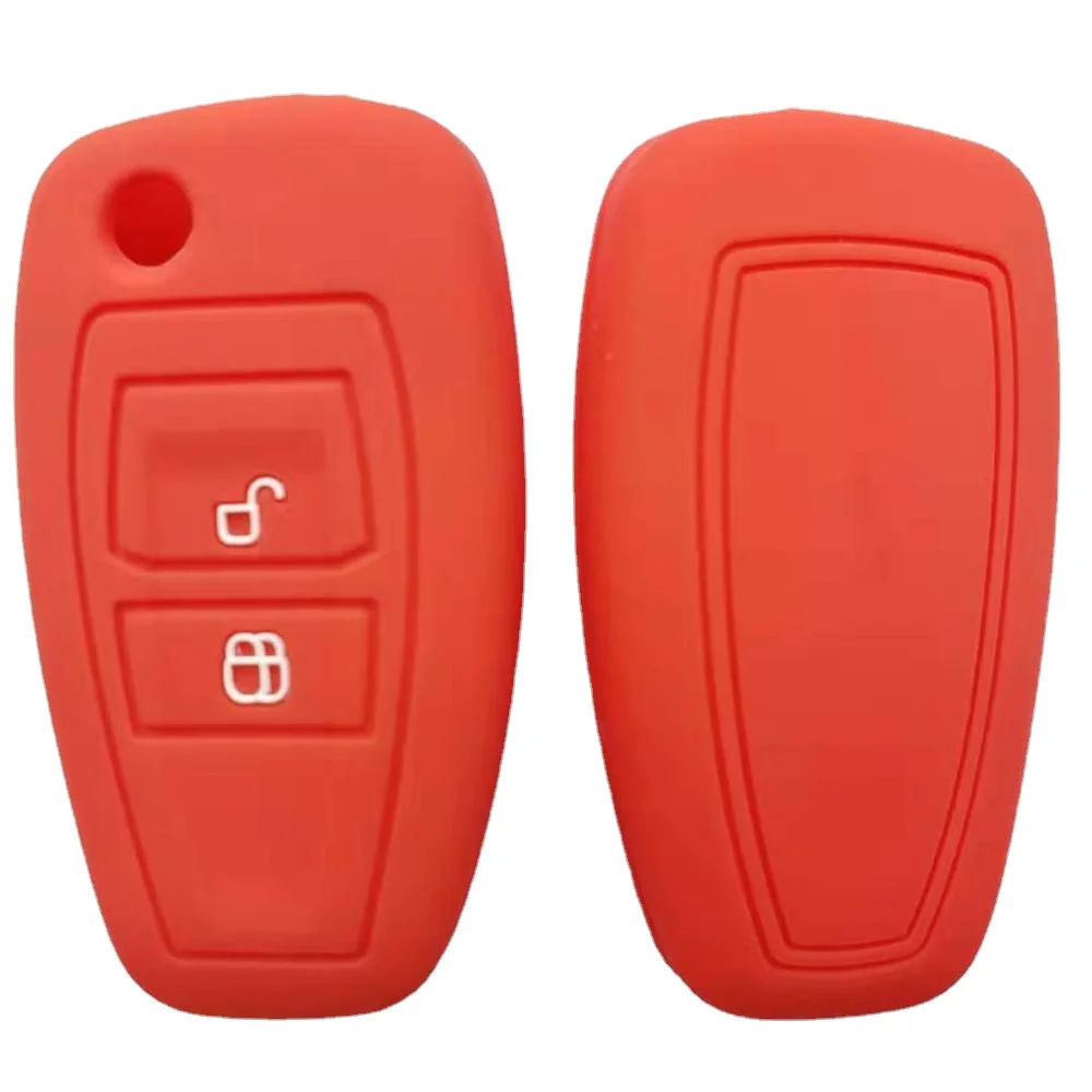 

2Button Silicone Remote Key Case Cover Fob For Ford Ranger Focus Mondeo 2011 2012 2013 2014 2015 Remote Holder Shell Accessories