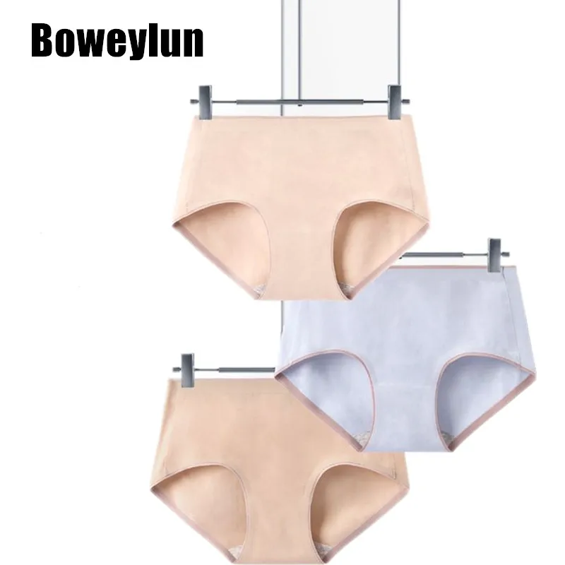 

Boweylun 60S Cotton Antibacterial Briefs Comfortable Breathable Panties High Elasticity No Trace Moisture Absorbing Underwear