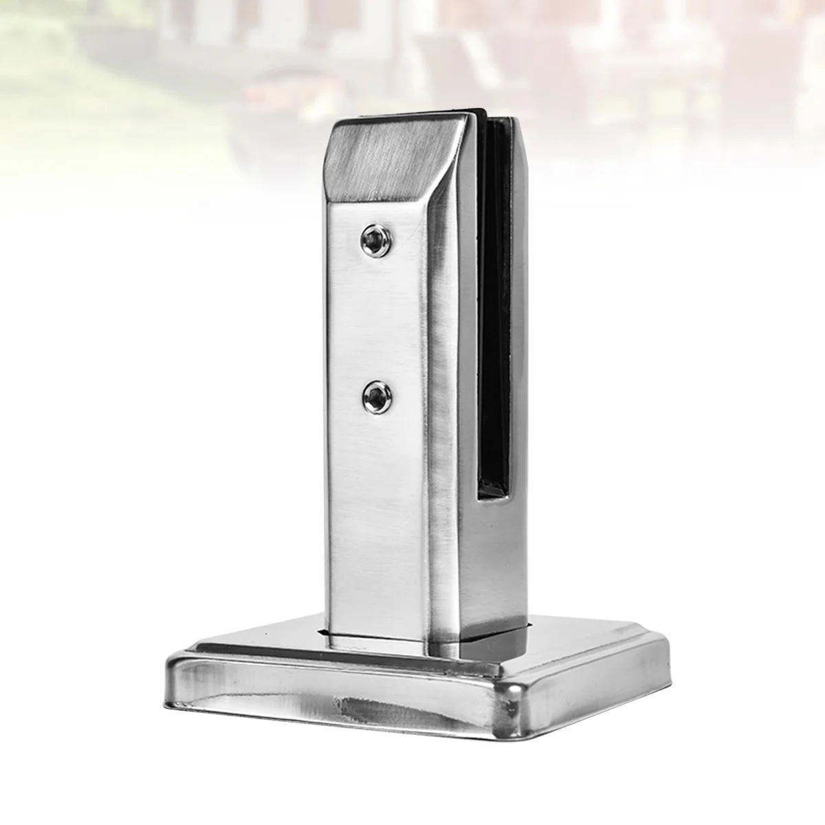 

Glass Clamps Stainless Steel Glass Shelf Bracket Holder with Lid Screw for Balustrade Staircase Handrail Silver