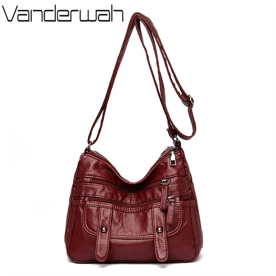 

Multi-pocket Designer Shoulder Bag for Women Soft Leather Trendy High Quality Crossbody Bag Female Messenger Handbags and Purses
