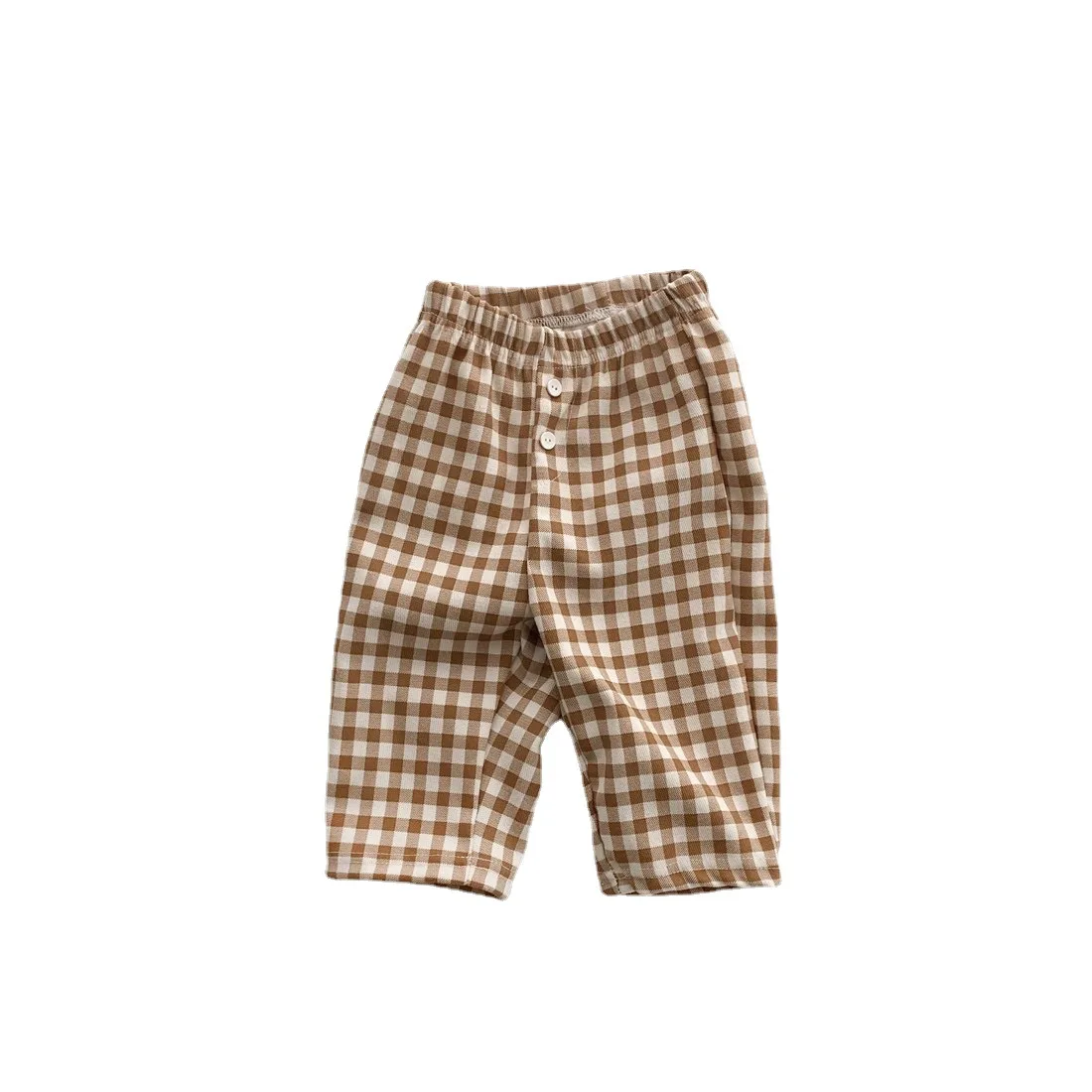 2022 New Baby Plaid Pants Spring Infant Casual Pants Cute Boys Girls Loose Trousers Cotton Toddler Pants Kids Clothes