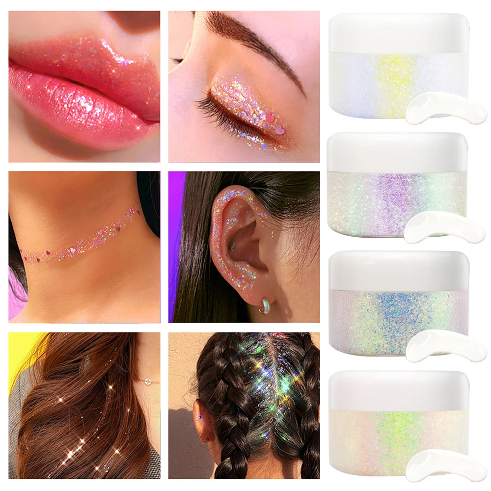 

Disappears Glitter Eyeshadow Palette Purple Sequins Pigment Crystal Mud Shining Eyes Makeup Waterproof Lasting Midnight Party