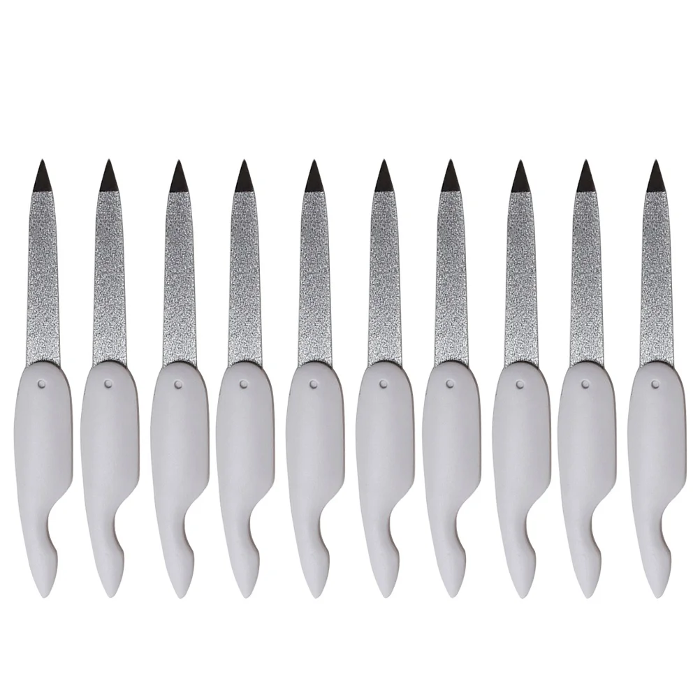 

10pcs Folding Nail Files Double Sided Polishing Boards Nail Buffers Mini Nail Fileser Manicure Tools White