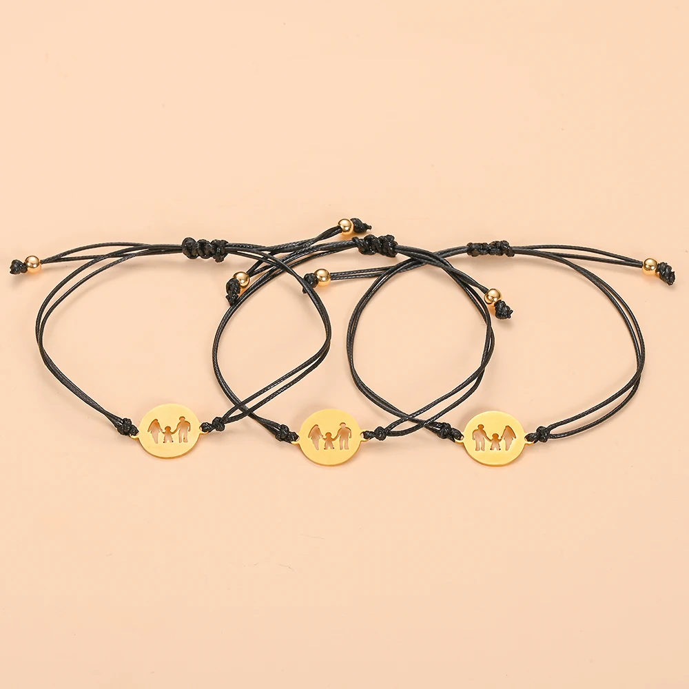 3 шт./компл. плетеный браслет ручной работы сделай сам из нержавеющей стали для