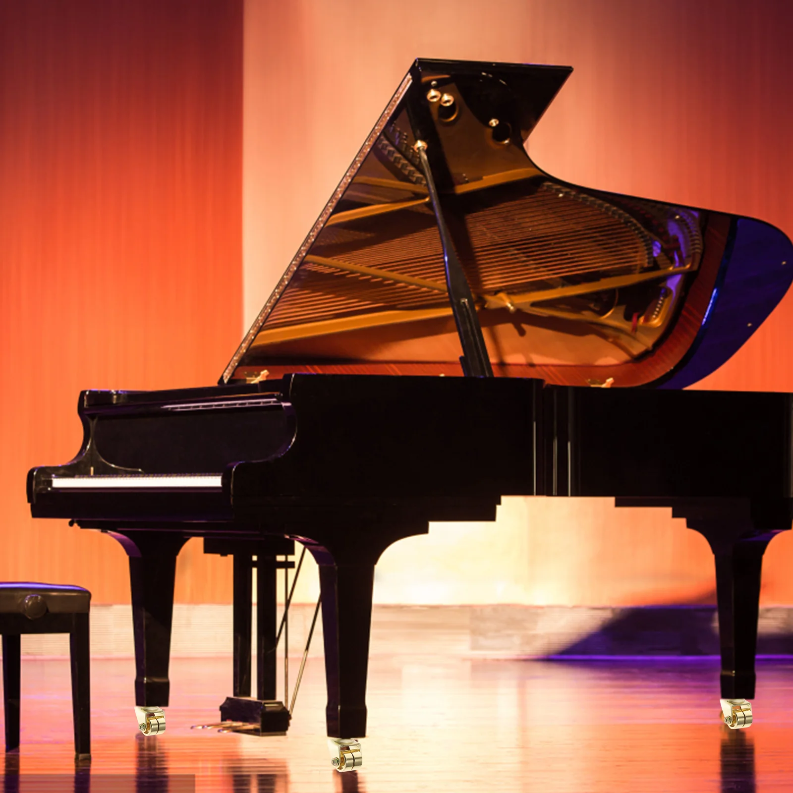 

Piano Wheel Caster Accessory Metal Wheels Upright Furniture Casters Moving Mobileswivel Protectors Floor Brass Duty Heavy Supply