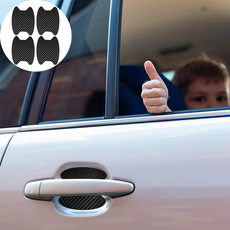 

4Pcs Car Carbon Fiber Door Handle Scratches Resistant Cover Sticker Car Handle Protection Film Auto Exterior Styling Accessories