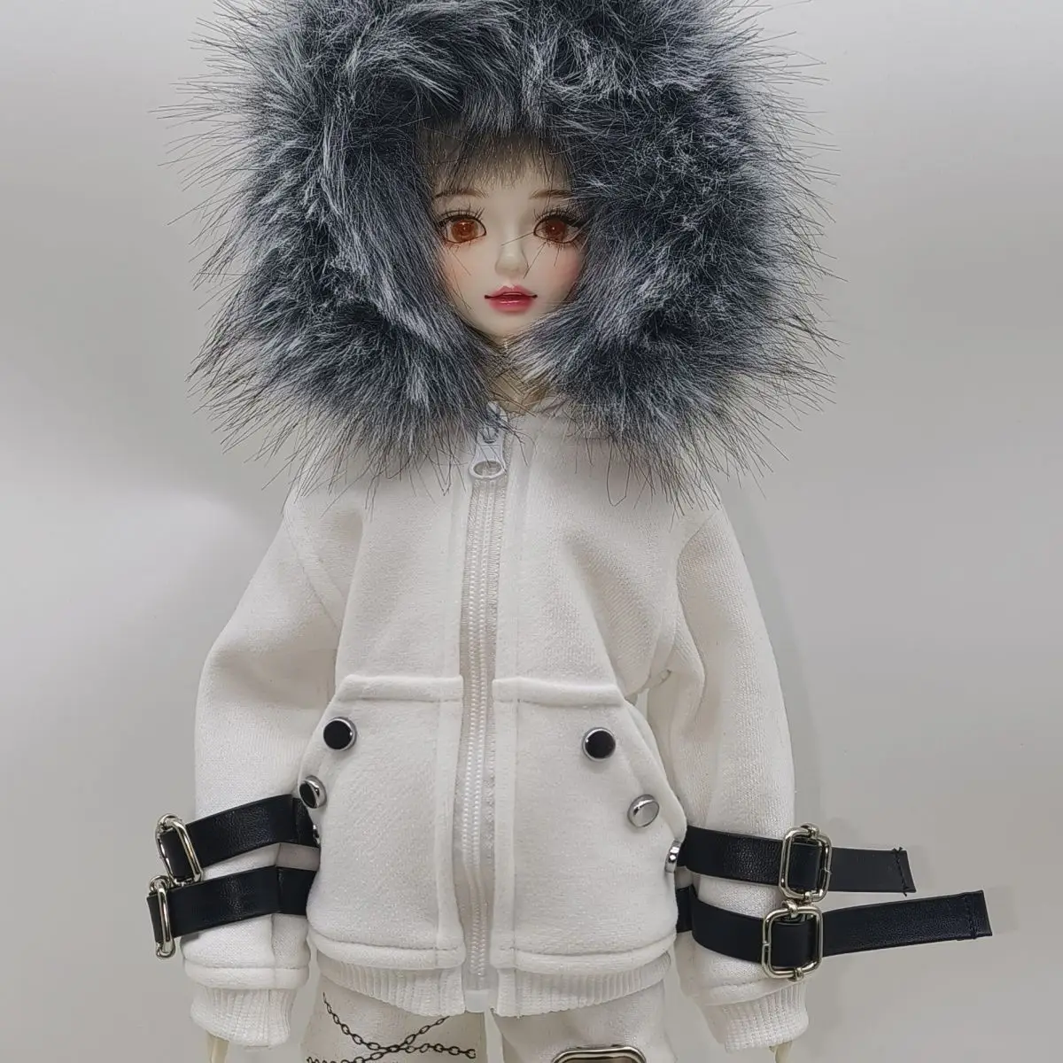 Фото Одежда для кукол 1/4, 1/6, для кукол BJD 45/30 см (мужские и женские), куртка с капюшоном и меховым воротником, игрушки для переодевания, подарок, аксессуары для кукол, без куклы. №4