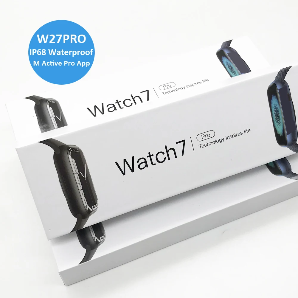 Горячая Распродажа 2022 новинка W27 Pro NFC Series 7 Iwo 1 75 дюймовый экран Смарт-часы Reloj