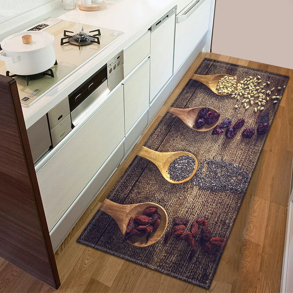 

Kitchen Entrance Doormat Home Bedroom Floor Decoration Hallway Mat Balcony Bathroom Anti-Slip Carpet Modern Printing Long Rug