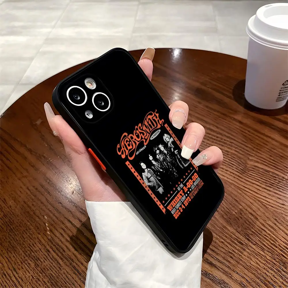 Фото MINISO Punk Aerosmith Rock крутой чехол для телефона для Iphone 17 16 15 14 Max 13 12 mini 11, матовая полупрозрачная задняя крышка №5