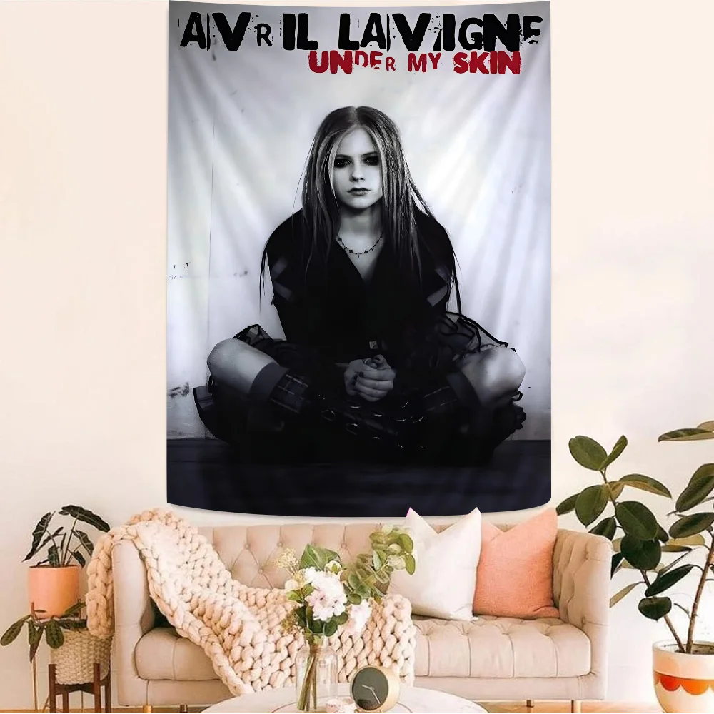 Singer A-Avril L-Lavigne Cartoon Tapestry Wall Hanging Decoration Household Home Decor