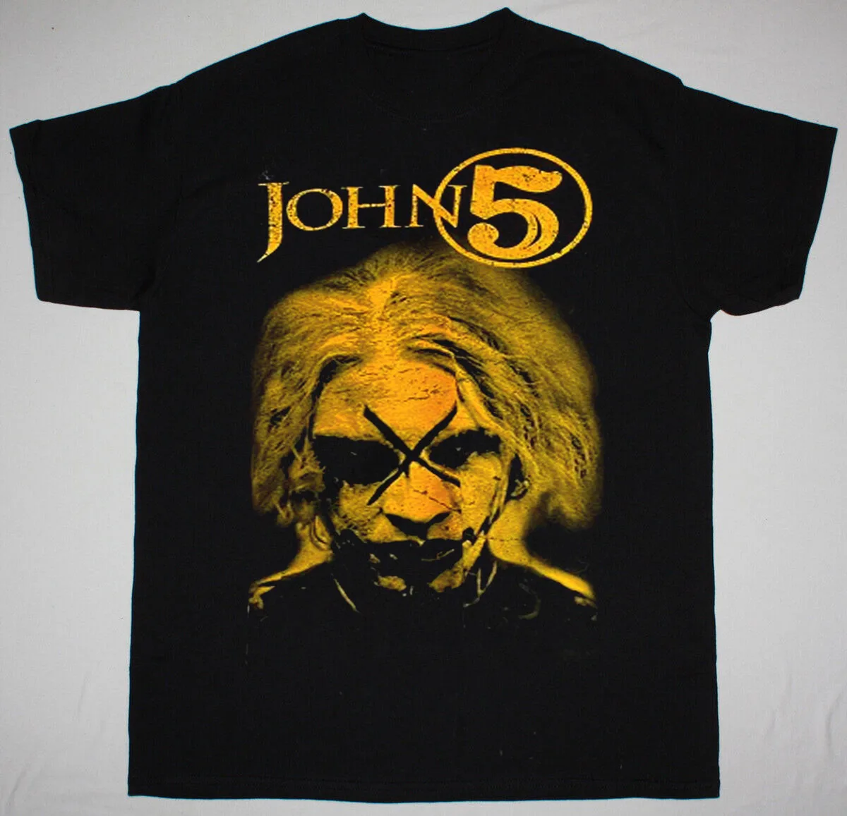 Хлопковая черная футболка всех размеров Vtg John 5- Face For Fan