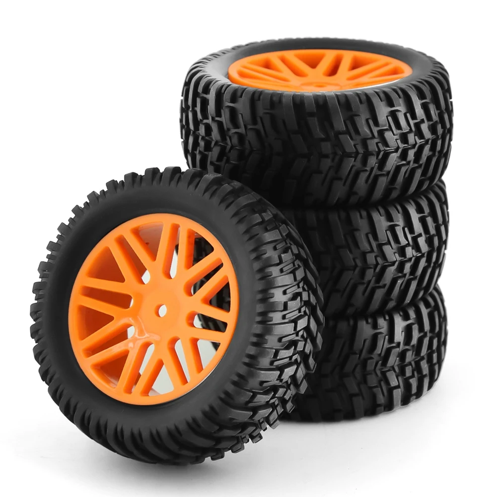 

4Pcs 96Mm 1/10 Short Course Truck Tires Tyre Wheel 12Mm Hex for HSP 15502 94107 94170 94155 94177 HPI RC Car,Orange