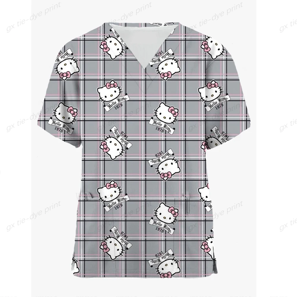 

Хирургическая Одежда с принтом Hello Kitty, хлопковая медицинская одежда, медицинские скрабы, униформа для стоматологии и кормления, хирургичес...