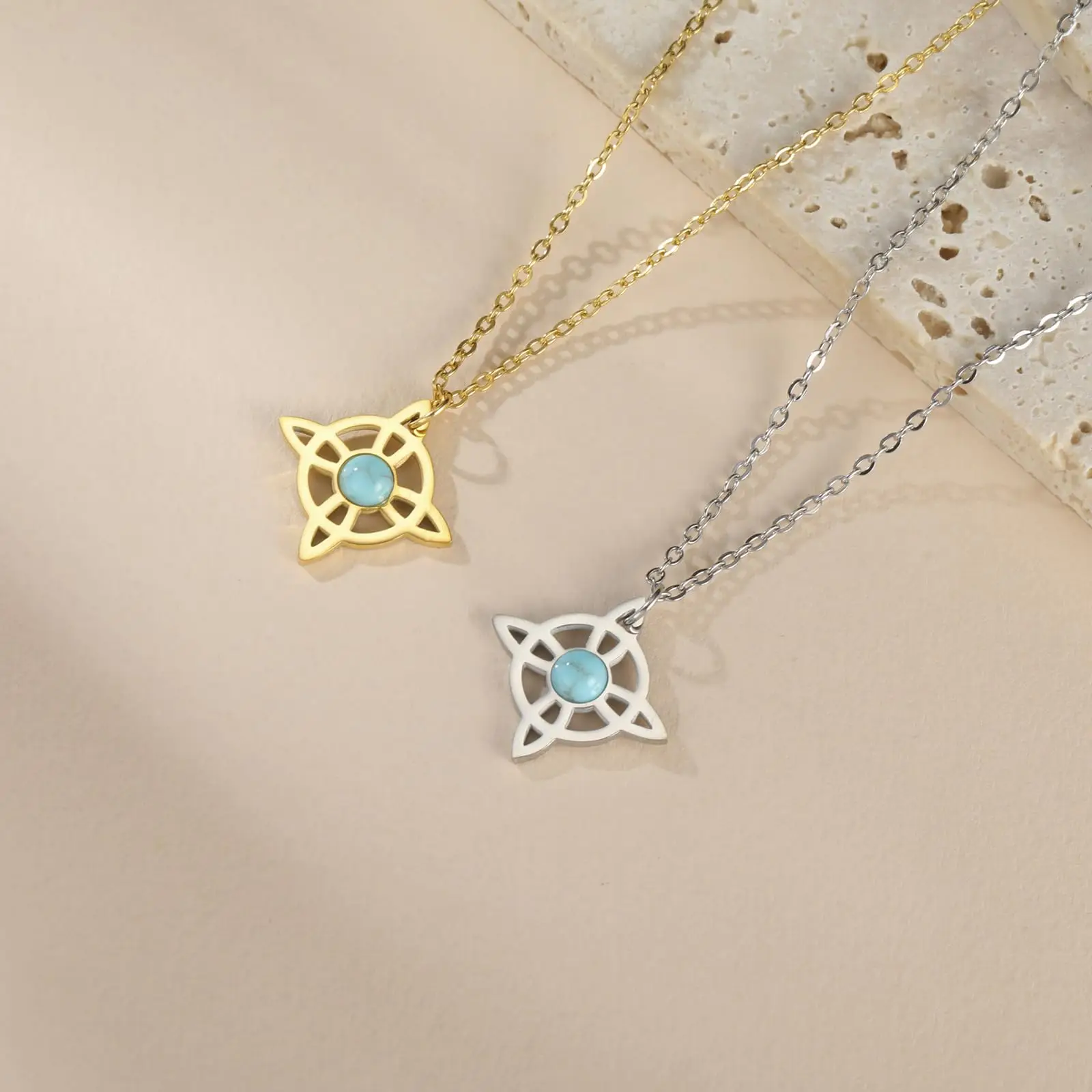 VASSAGO ожерелье с узлом ведьмы из нержавеющей стали волшебный узел кельтский для