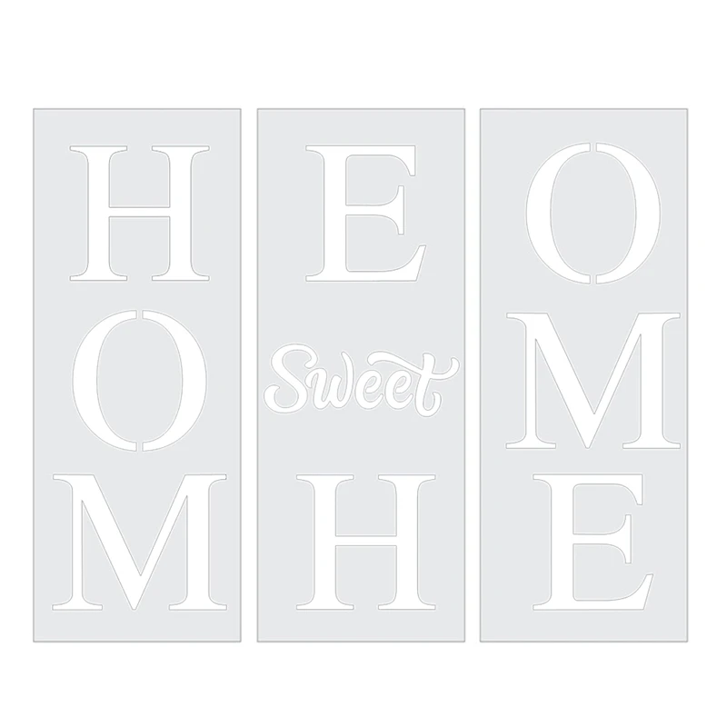 

Large Vertical Home Sweet Home Stencils for Painting on Wood Reusable Stencil Set for Wood Signs, Canvas and DIY Crafts