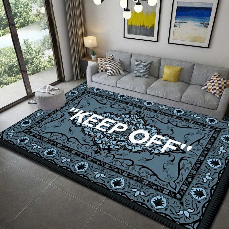 KEEP OFFprinted floor mat furniture bedroom bedside table carpet Halloween Christmas gift  bedroom decor living room carpet