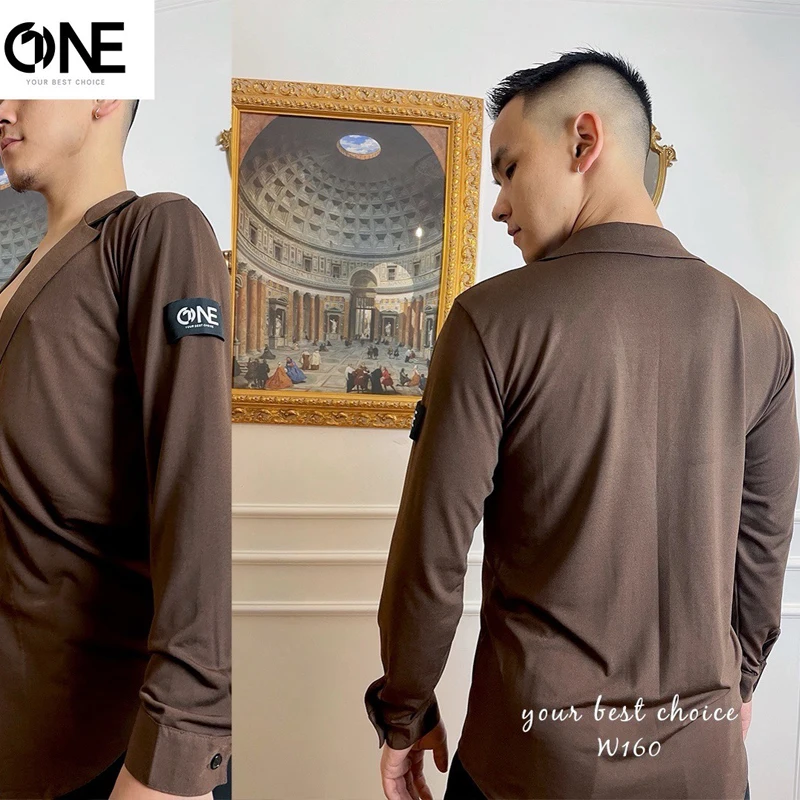 Классическая рубашка для латиноамериканских танцев Мужская черная свободная