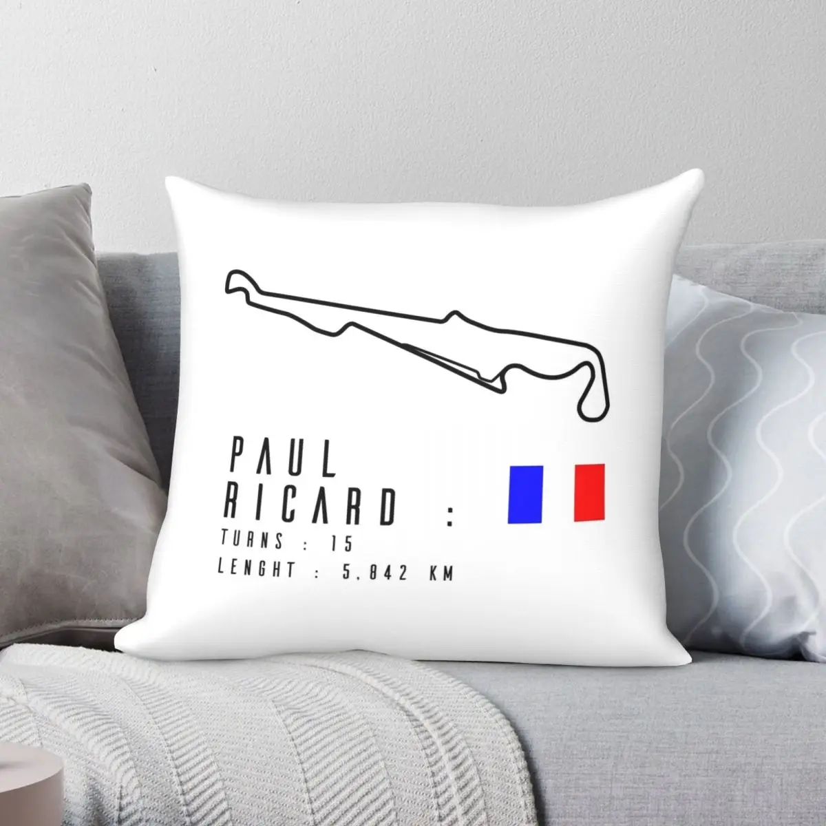 

Квадратная наволочка Paul Ricard RACE TRACK из полиэстера и льна