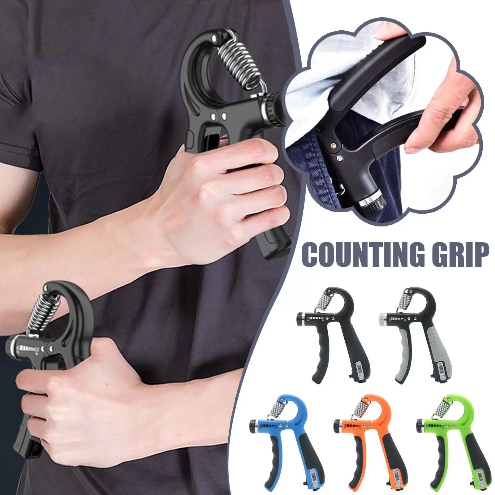 

10-60Kg Count Heavy Gripper Fitness Hand Exerciser Spring Increase Pinch Training Expander Finger Carpal Wrist Strength Gri A9A7