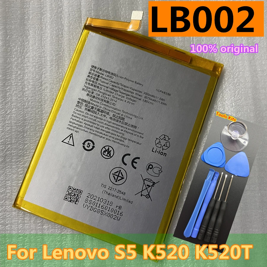 

Original for Lenovo LB001 K320t LB002 S5 K520 K520T LB003 K350t K5 BL289 K5 Play BL291 A5 L18011 BL298 S5 Pro GT L58041 Battery