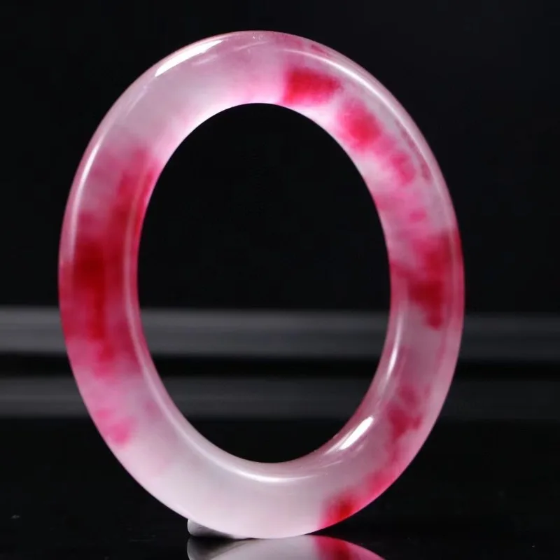 Ледяной Кварц Рок круглый плавающий цветок красный браслет для женщин