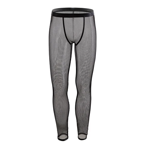 Мужские сетчатые прозрачные длинные брюки CLEVER-MENMODE, сексуальные Пижамные брюки, прозрачные леггинсы, нижнее Белье для сна, эротическое белье