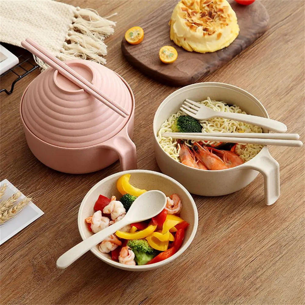 

5PC/Set Multipurpose Spoon Fork Korean Style Student Lunch Box Instant Noodle Cup Bowl Soup Bowl Bento Box