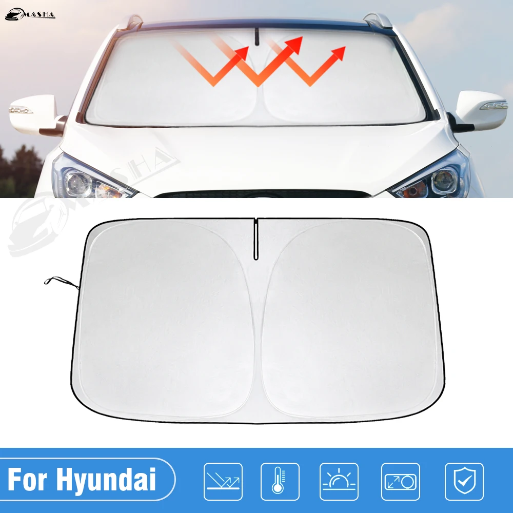 

Car Windshield Sun Shade Covers For Hyundai IX35 2016-2019 2020 2021 Visors Auto Front Window Sunshade Parasol Coche Accessories