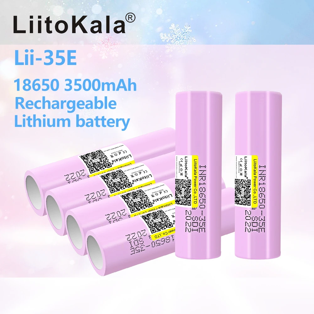 

Литиевая аккумуляторная батарея LiitoKala INR18650 35E, 3,7 в, 18650, 3500 мАч, батарея для электроинструментов, фонарика, 6 шт.