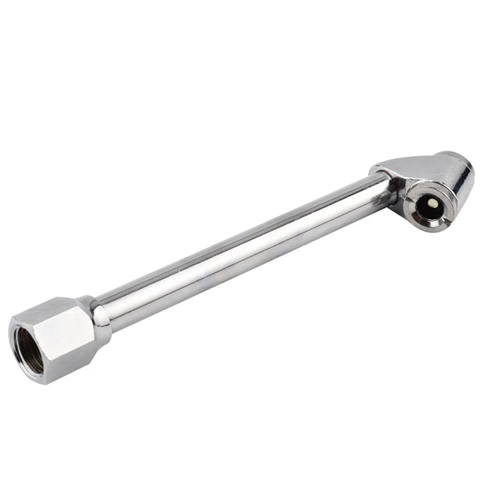 

1pc Silver New 2in1 Tire Inflation Collet Universal Heavy Duty Tire Filler Dual Head Inflator Accessories Car Repair Tool