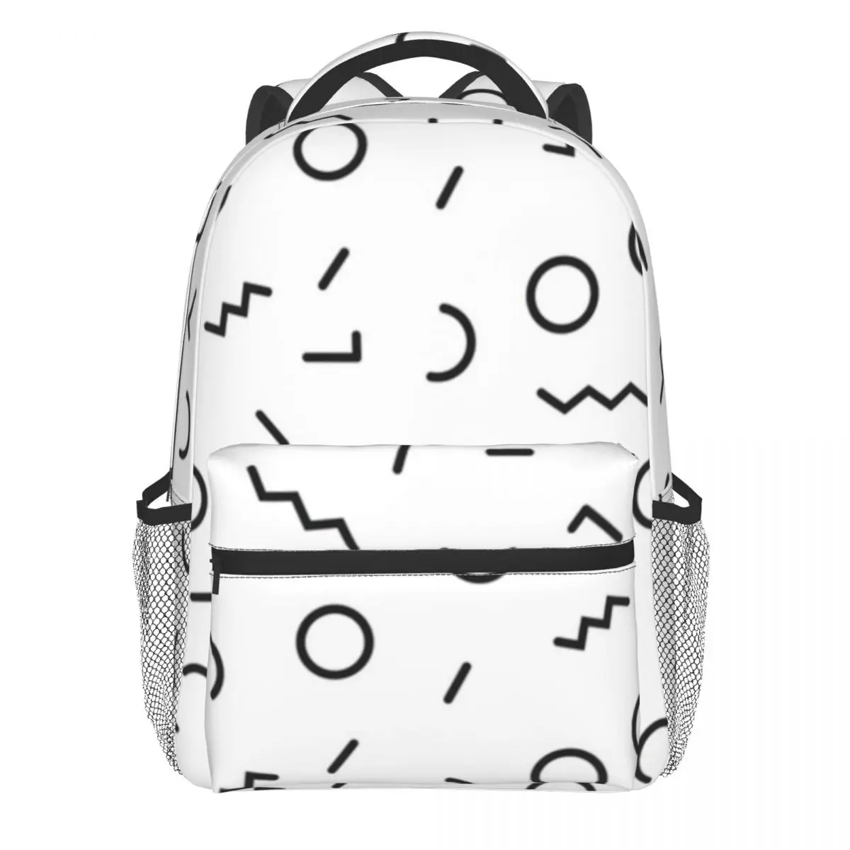 

Memphis Style Backpack Abstract Pattern White Fashion Backpacks Student Trekking Pattern School Bags High Quality Rucksack