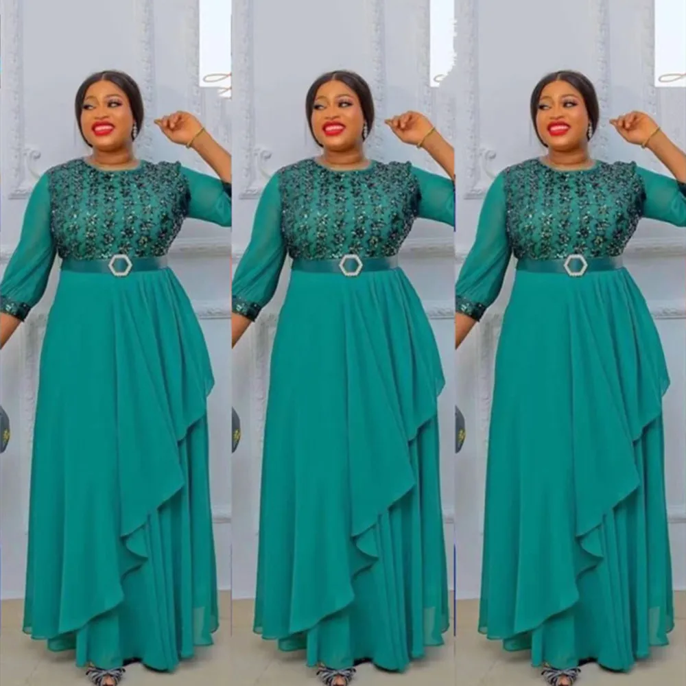 

Elegant Muslim Women Long Dress 2022 New Eid Chiffon Caftan Marocain Evening Party Dresses Dubai Arabic Turkey Islam Clothing