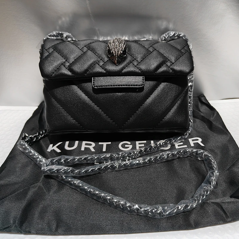 

KURT GEIGER 2023 Quality Fashion Ins Style Crossbody Bag Fashion Small Fragrant Wind Lingge One Shoulder Chain PU Bag Women Mini
