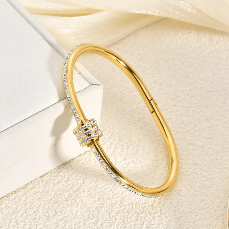 UILZ 2 шт. роскошный штабелируемый браслет из нержавеющей стали женские однорядные