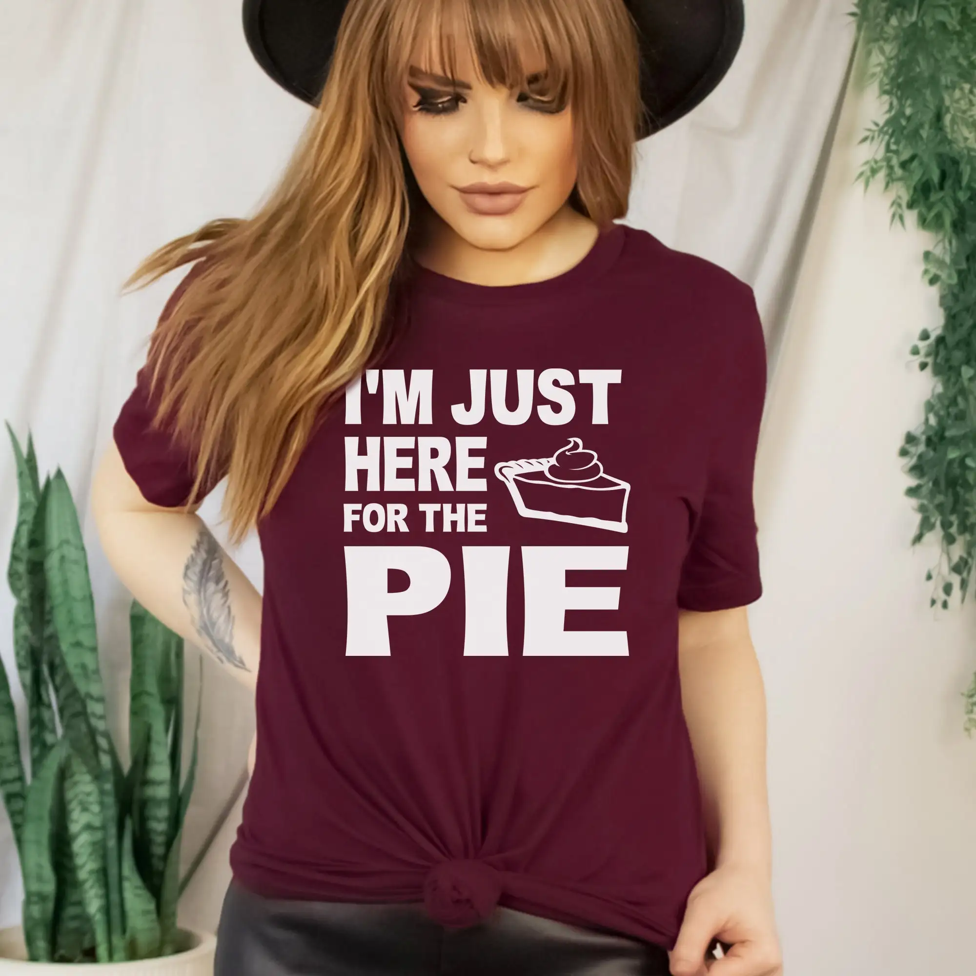 Футболка Here For The Pie на День Благодарения забавная футболка с тыквой для ужина и