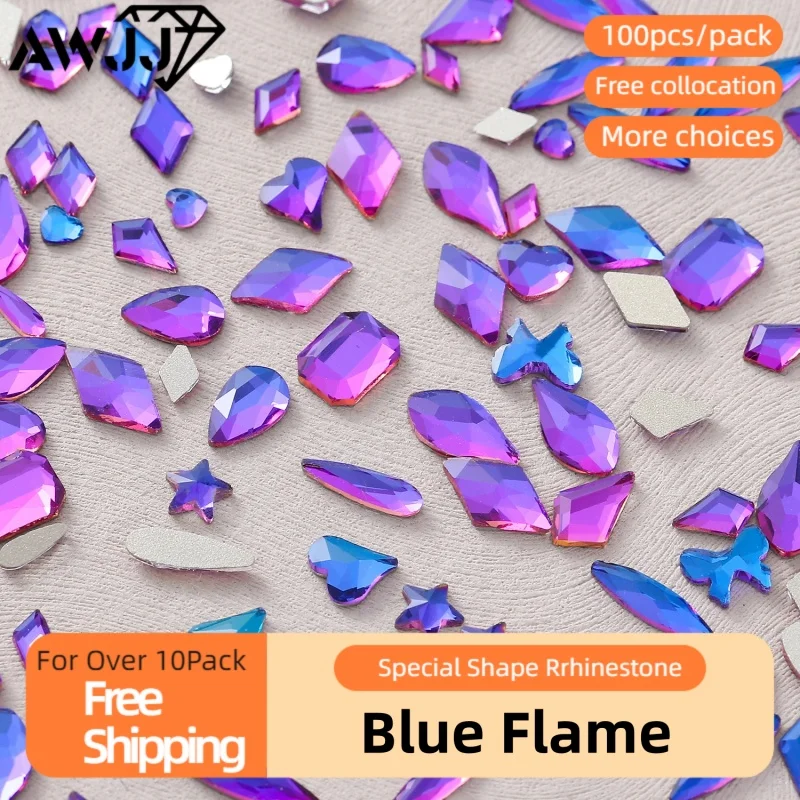 500 шт. градиент синего пламени различные формы самоклеящиеся прецизионные для