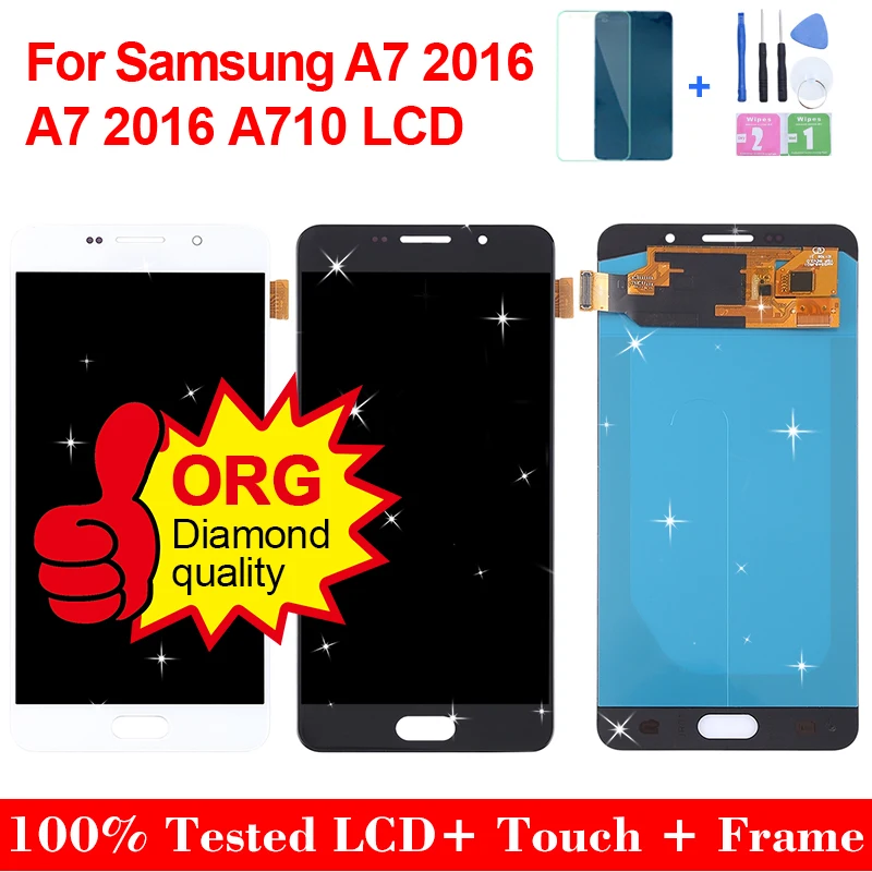 

5.5"Original Super AMOLED LCD For SAMSUNG Galaxy A7 2016 A710 A710F A710M A710K A7100 Display Touch Screen Digitizer Replacement