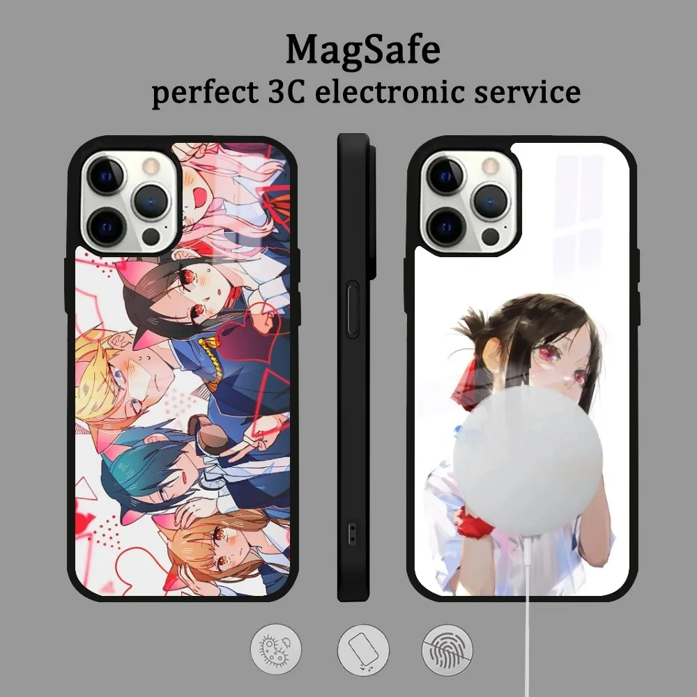 Чехол для телефона K-Kaguya-sama Love Is War с японским аниме IPhone 16 15 14 13 12 11 Pro Max Plus Mini Magsafe Mirror