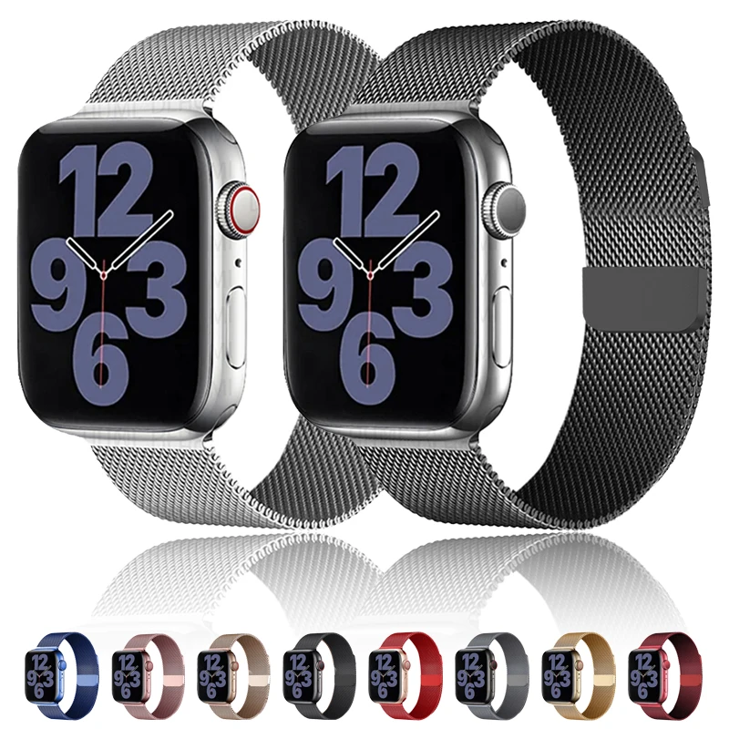 

Ремешок «Миланская петля» для Apple watch Band 45 мм 41 мм 44 мм 40 мм 49 мм 42 мм 38 мм 45 мм, браслет correa для iWatch series 9 8 7 6 5 SE Ultra 2