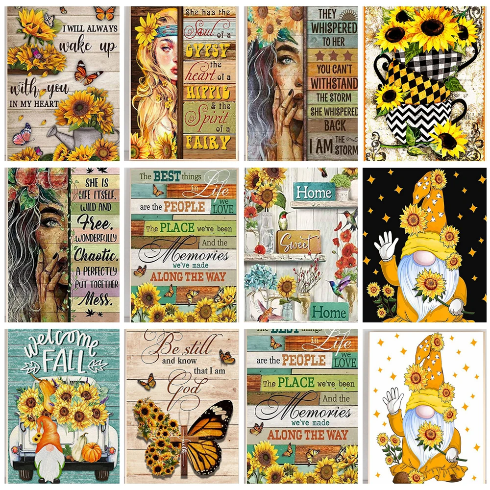 

5D Diamond Painting Flower Full Round Drill Diamond Mosaic sunflower Flower Diamond Embroidery DIY Rhinestones Home Decor Gift