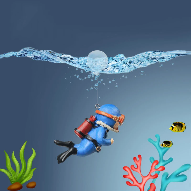 

Kawaii Resin Frogman Aquarium Ornaments Floating Decoration Simulated Mini Diver Fish Tank Aquarium Accessories Birthday Gifts