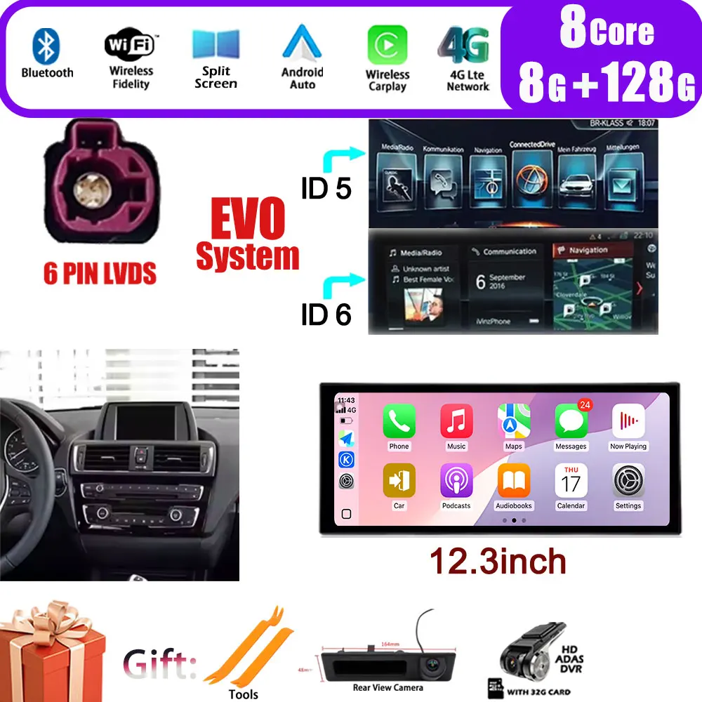 

Android 15 Автомобильный радиоприемник 4G BT для BMW 2 серии F45 F46 2013-2019 Сенсорный экран Мультимедийный видеоплеер Стерео GPS-навигация