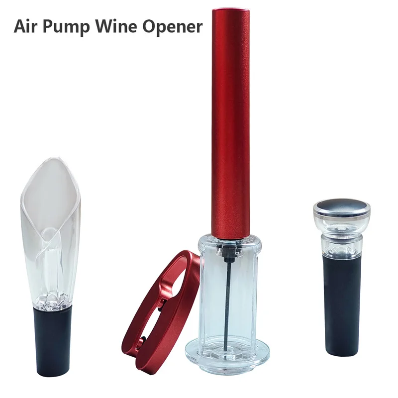 

Wine Opener Air Pump Pressure Vacuum Wine Bottle Stainless Steel Bottle Openers Foil Cutter Wine Pourer Vacuum Wine Stopper